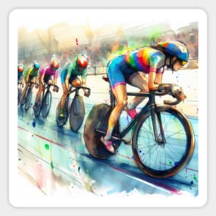 Artistic illustration of bike racing Magnet